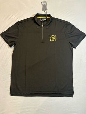 Roberto Cavalli Black Polo with Yellow Crest